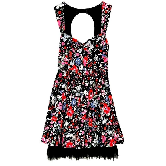 Free People Dresses & Skirts - FREE PEOPLE Sunkissed Summer Mini Dress Lined Tulle Sleeveless Flowers Size 0